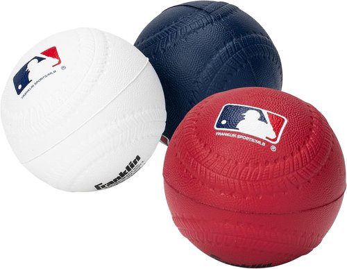 Franklin Sports Foam Baseballs - Soft Practice Balls for Kids - Ideal for Indoor/Outdoor Play - 3 Pack