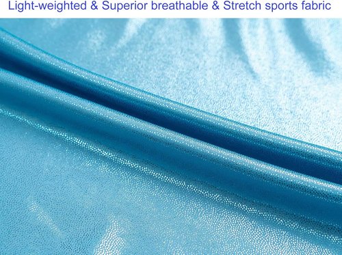 Domusgo Gymnastics Leotard for Girls - Sparkly One-Piece Pro Unitard with Shorts | Kids Size