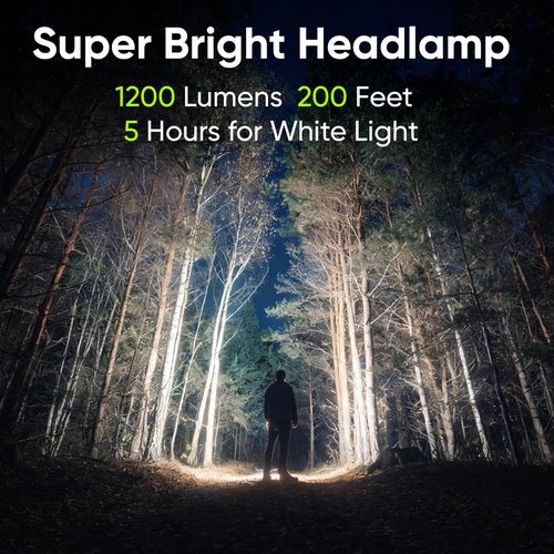 KINGBRO LED Headlamp - Rechargeable High Lumens Waterproof Sensor Light | 2-Pack for Camping & Hiking