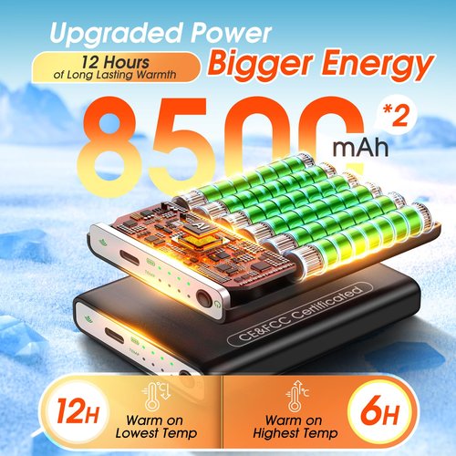 Heated Socks for Men Women with Smart APP Control Upgraded 8500mAH*2 Rechargeable Heated Socks Up to 12 Hours, Washable Electric Heated Socks for Skiing Hunting Camping Hiking Cycling