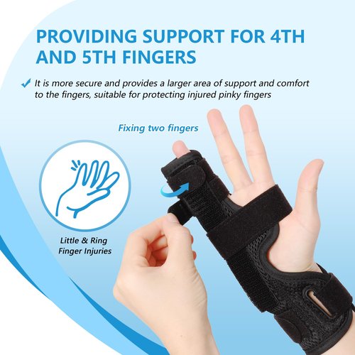 joingood Pinky Finger Splint, Boxer Fracture Splint, Metacarpal Splint for 4th or 5th Finger, Finger Splint for Broken Finger Trigger Finger Arthritis Tendonitis,Fits for Left & Right Hand(Mesh,S/M)