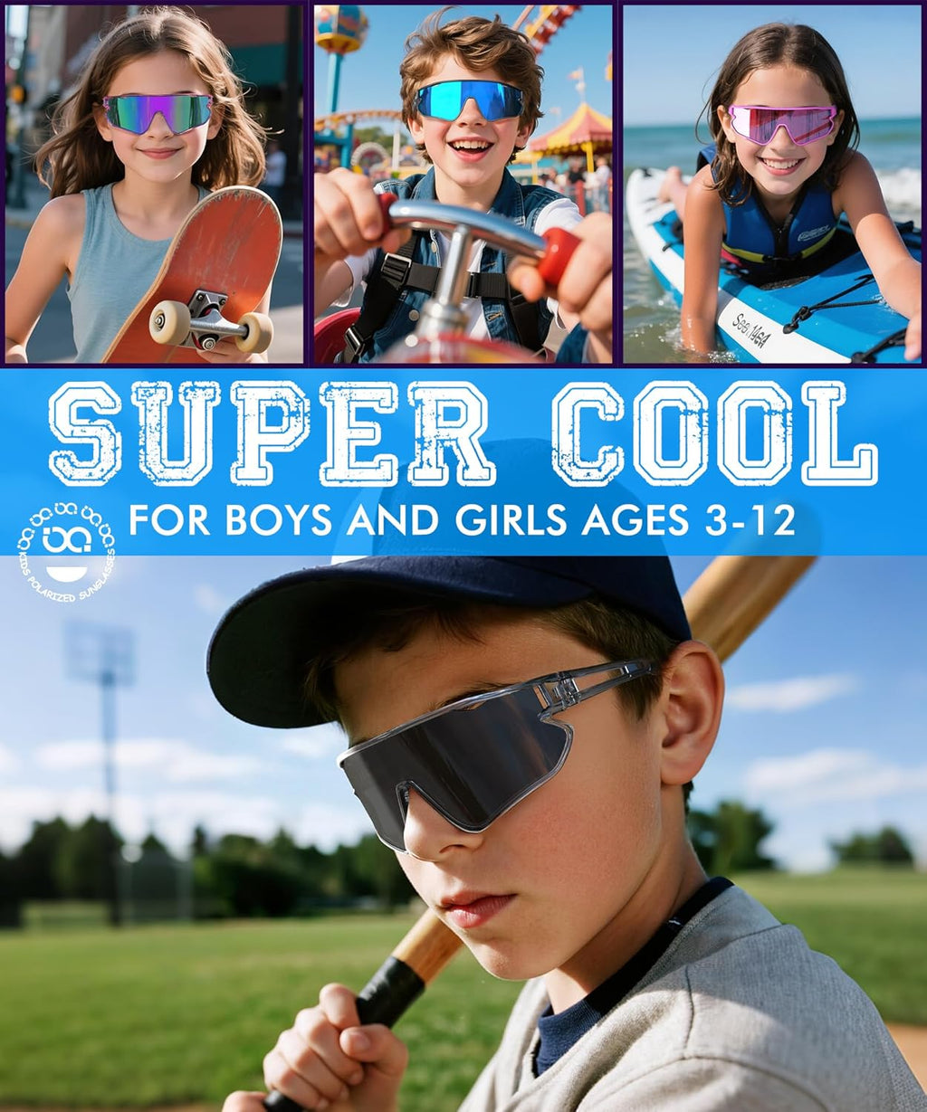 Skiennix Kids Sunglasses - UV400 Protection for Boys & Girls Ages 4-14 | Perfect for Sports & Outdoor Activities