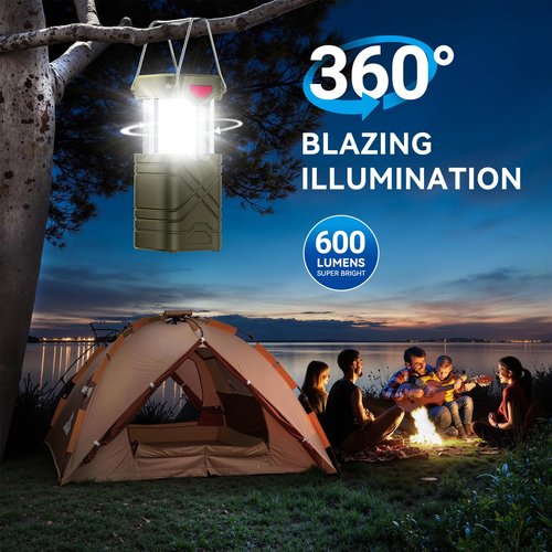 LETMY 4 Pack Camping Lantern, Rechargeable LED Lanterns, Solar Lantern Battery Powered Hurricane Lanterns Flashlight with 3 Powered Ways & USB Cable for Emergency, Power Outage, Hurricane Supplies