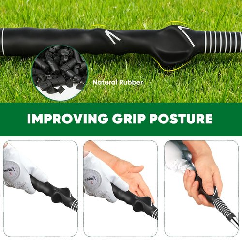 WENTCCION Retractable Golf Swing Trainer, Training Aid with Grip Trainer, Click Feedback for Tempo & Swing Mechanics, Weighted Indoor Practice Stick for Home Office, Gift for Men&Lady Beginners