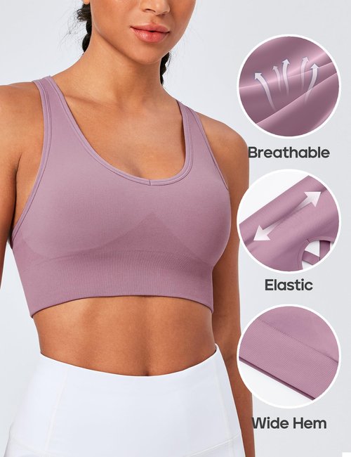 Heathyoga Adjustable High Impact Sports Bras for Women High Support Padded Workout Bras Strappy Sports Bra Pack for Yoga