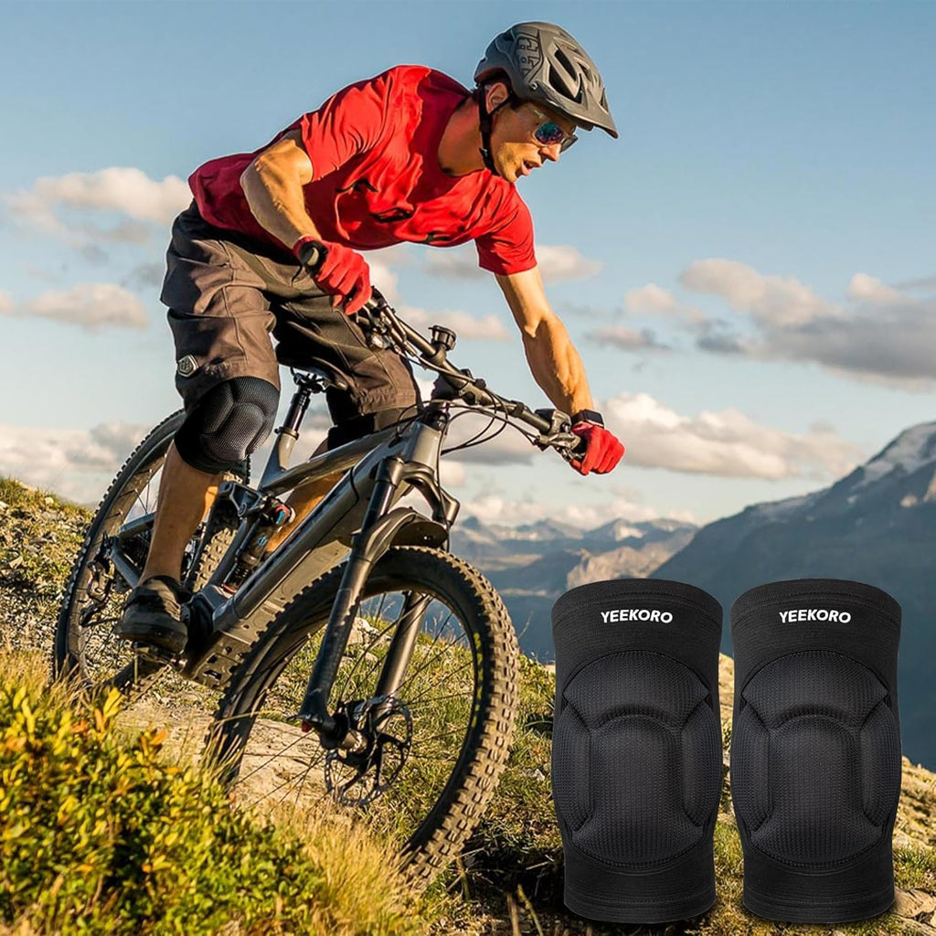 Skiennix Knee Pads - Thickened SBR Sports Support Sleeves for Pain Relief | Anti-Slip Design, 1 Pair