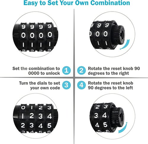 Lumintrail Bike and Scooter Lock Cable - 6ft Heavy Duty Anti-Theft Combination Lock | Black