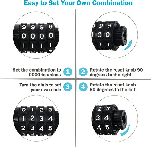 Lumintrail Combination Bike and Scooter Lock Cable - 6ft Bike Locks Heavy Duty Anti Theft with Combinations - Bike Cable Lock Combination with Lock Holder (1 Pack, Black)