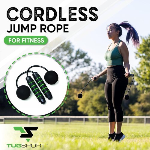 Bod Ropes Cordless Jump Rope - Adjustable Ropeless Design for Indoor Fitness | Perfect for Small Spaces