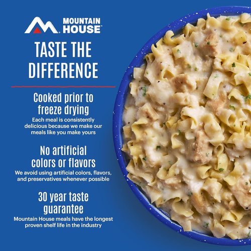 Mountain House Fettuccine Alfredo with Chicken - Freeze-Dried Camping Meal | 2 Servings, 30-Year Shelf Life, 2-Pack