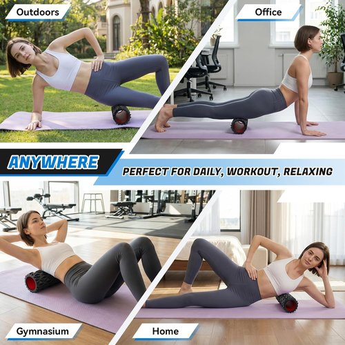 Foam Roller - High Density Deep Tissue Massager for Myofascial Release | 15-Inch Black Diamond Texture
