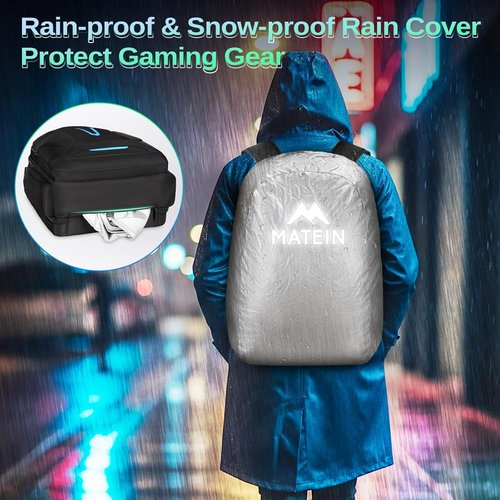 MATEIN 18-Inch Gaming Backpack - Waterproof Travel Bag with Anti-Theft Design & Tech Organizer