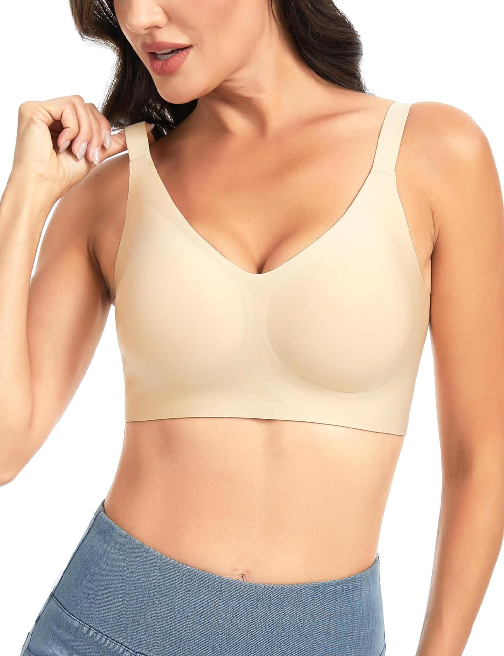 THE GYM PEOPLE Wireless Seamless Bra - Full Coverage Comfortable Bralette | Invisible Padded Design