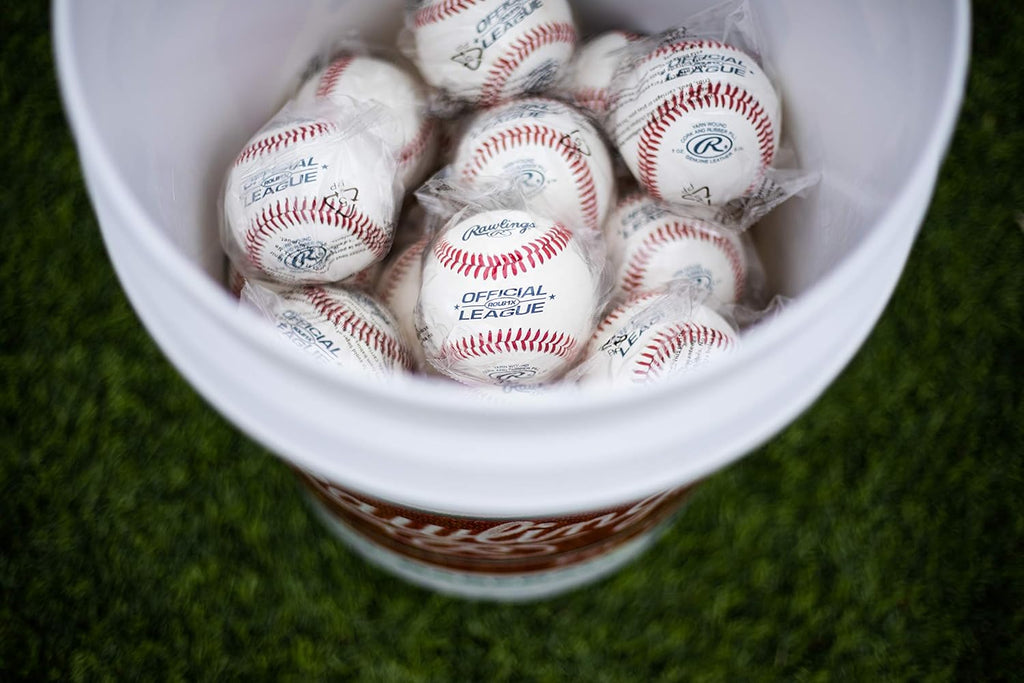Rawlings Official League Youth Baseballs - Competition Grade, 30-Ball Bucket | ROLB1X