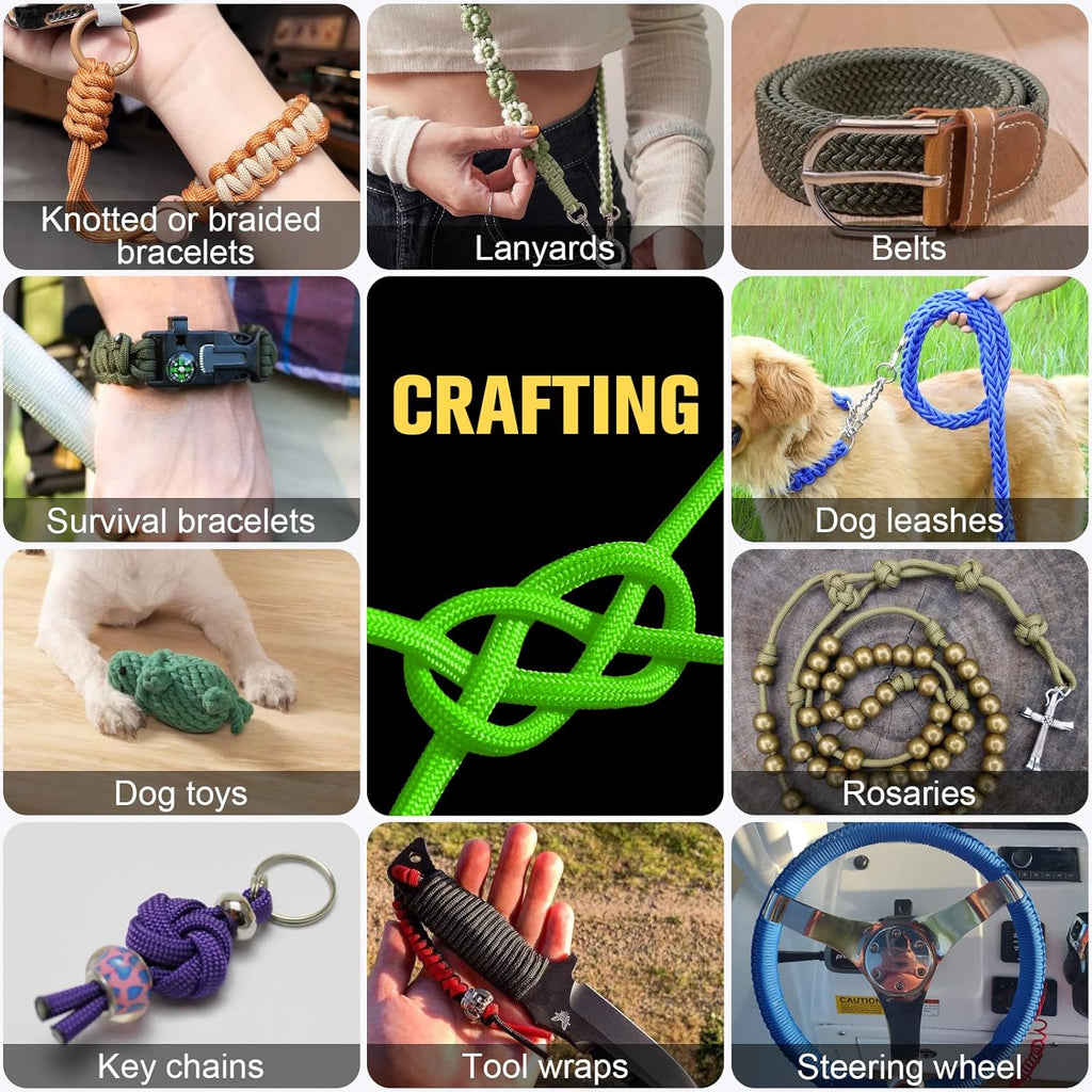 Paracord Rope 750 lb - 500ft Heavy Duty 12-Strand Parachute Cord | Neon Green Survival Gear