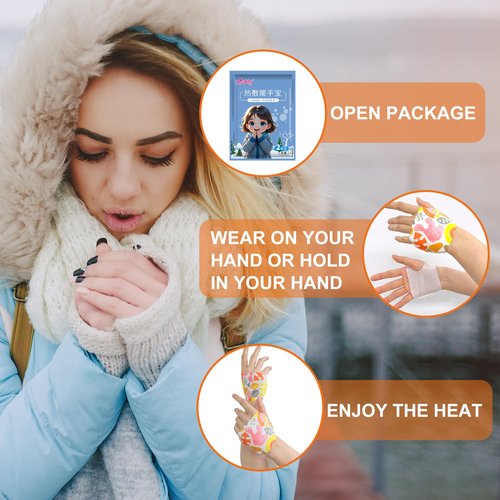 Hand Warmers 20 Pairs for Women and Children, Air Activated Heated Gloves, Warm Gloves for Hands & Toes, No Shaking, Heating in 5 Minutes, for Indoor Use, Worn Under Gloves Outdoors