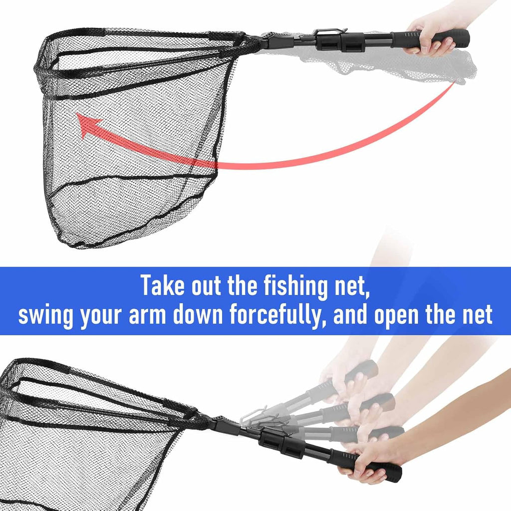 Skiennix Telescoping Fishing Net - Durable Folding Design for Easy Transport | Compact Freshwater & Saltwater Gear