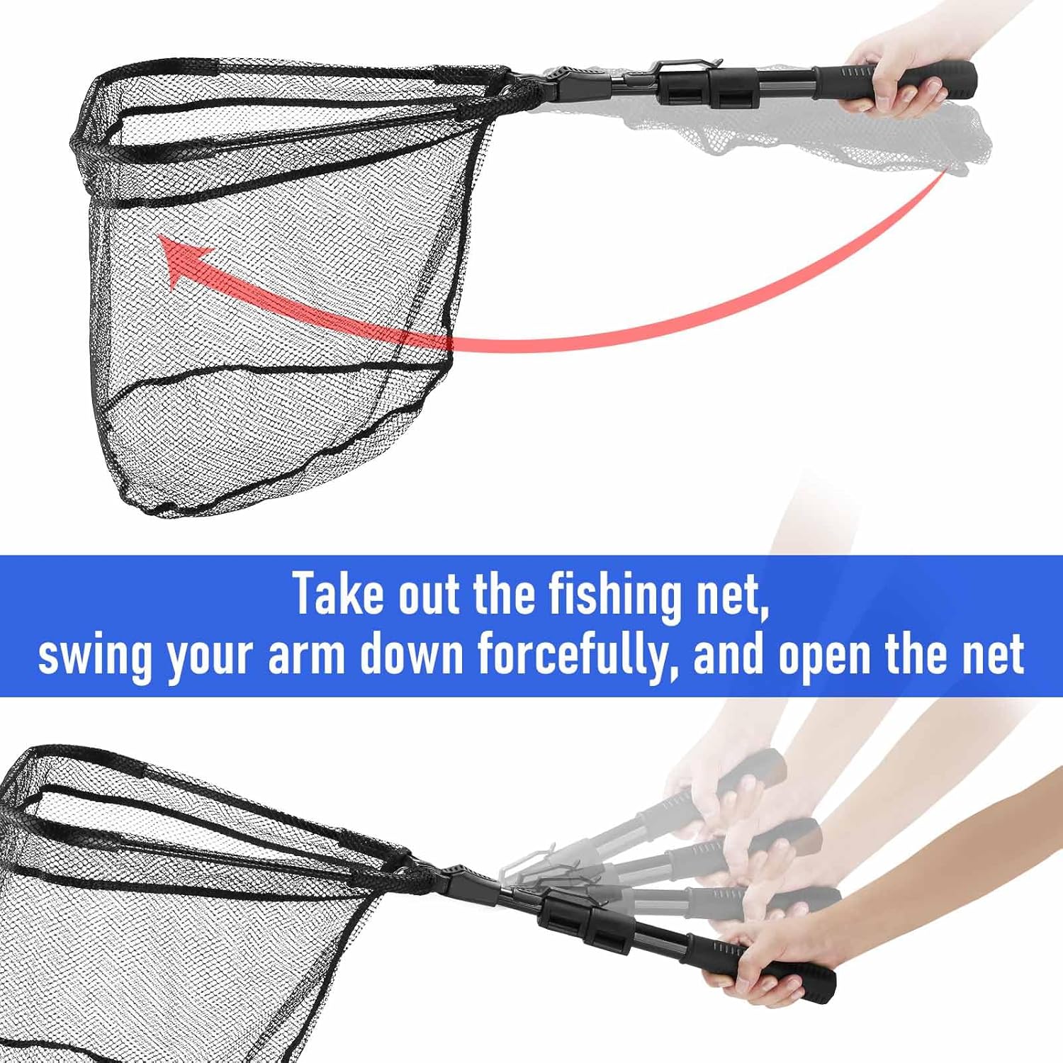 Skiennix Telescoping Fishing Net - Durable Folding Design for Easy Transport | Compact Freshwater & Saltwater Gear
