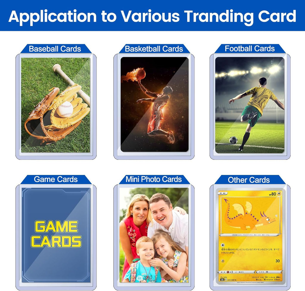 Sooez Premium 35PT Hard Plastic Card Sleeves - 400 Baseball & Trading Card Protectors | 3"X4" Size