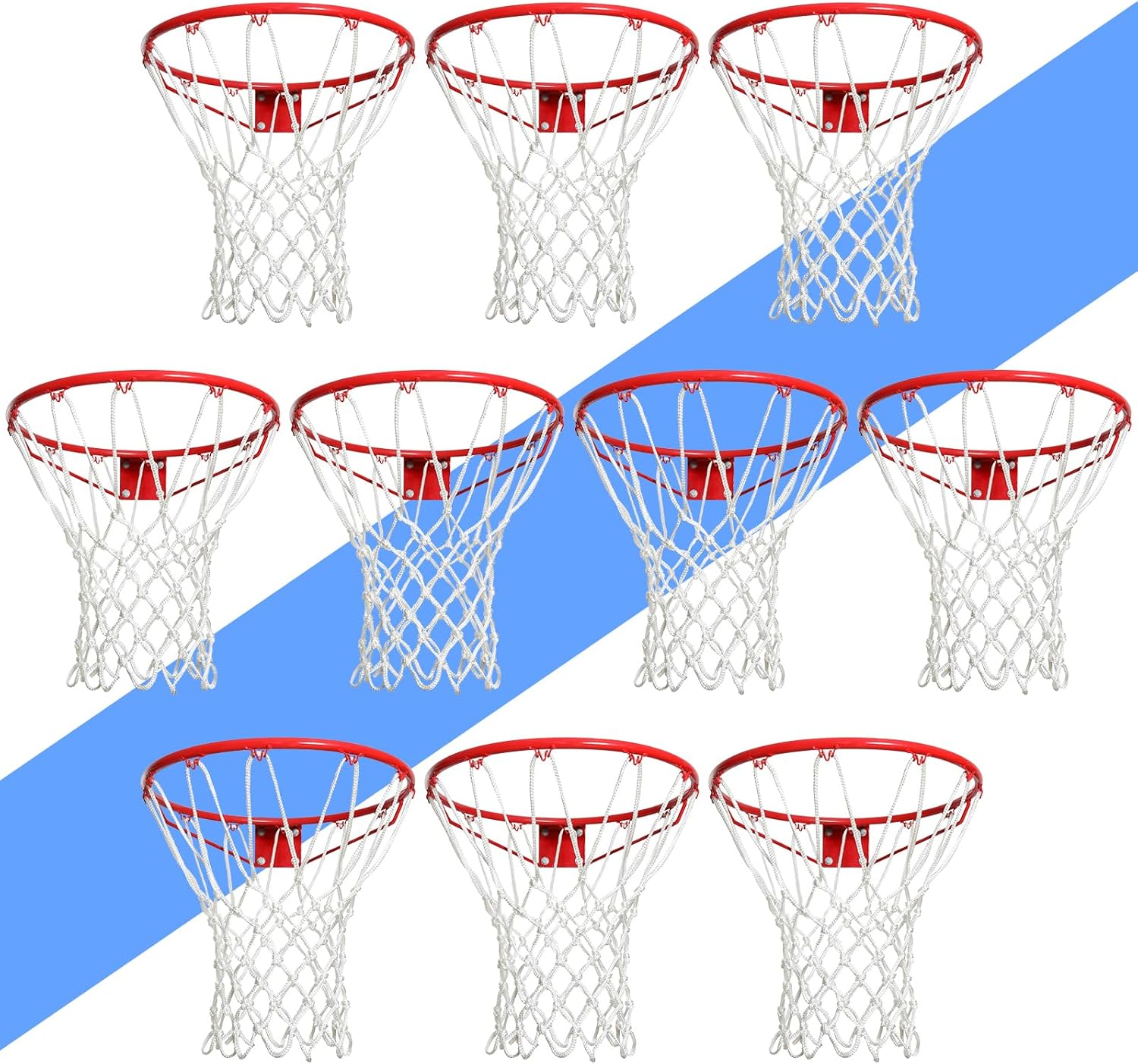 Regine Switzerland Professional Heavy Duty Basketball Net - All-Weather, Anti-Whip, 12 Loops (7.16 oz)