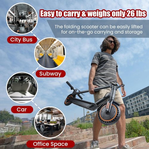 **Skiennix Electric Scooter for Adults - 350W Motor, 19MPH Max Speed, Portable & Foldable Design**