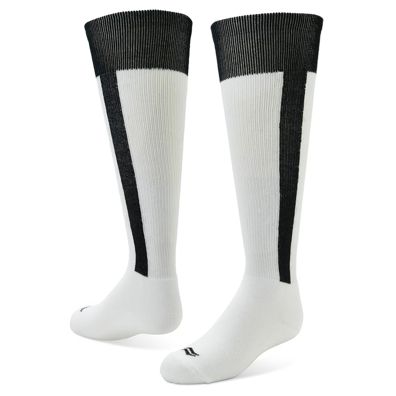 Sof Sole Over-the-Calf Team Socks, 2-Pack - White/Black Stirrup, X-Small to Large