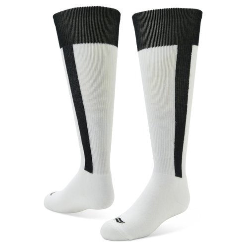 Sof Sole Baseball/Softball Over-the-Calf Team Athletic Performance Socks (2 Pair), Small, White Black Stirrup