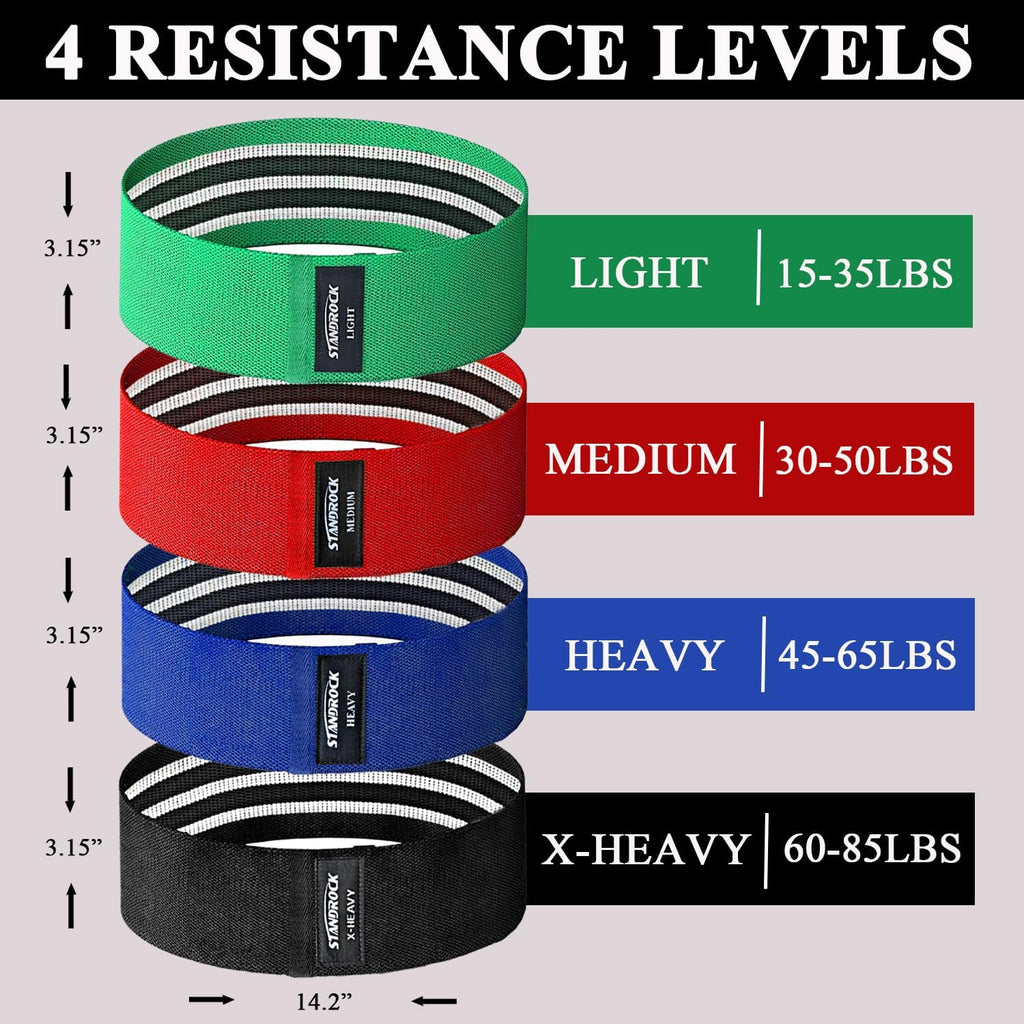 Skiennix Fabric Resistance Bands - 3 & 4 Levels Booty Bands for Effective Workouts | Durable Elastic Bands for Men & Women