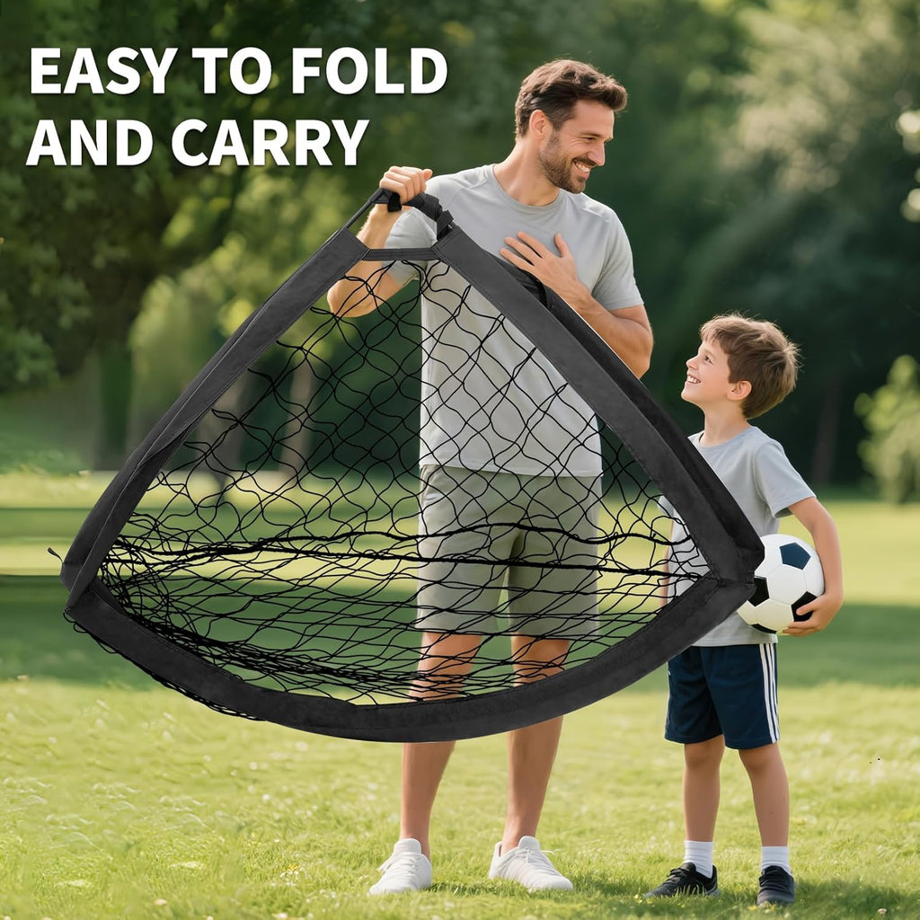 Skiennix Kids Soccer Goals - Portable Foldable Practice Nets with Training Equipment Set for Outdoor Fun