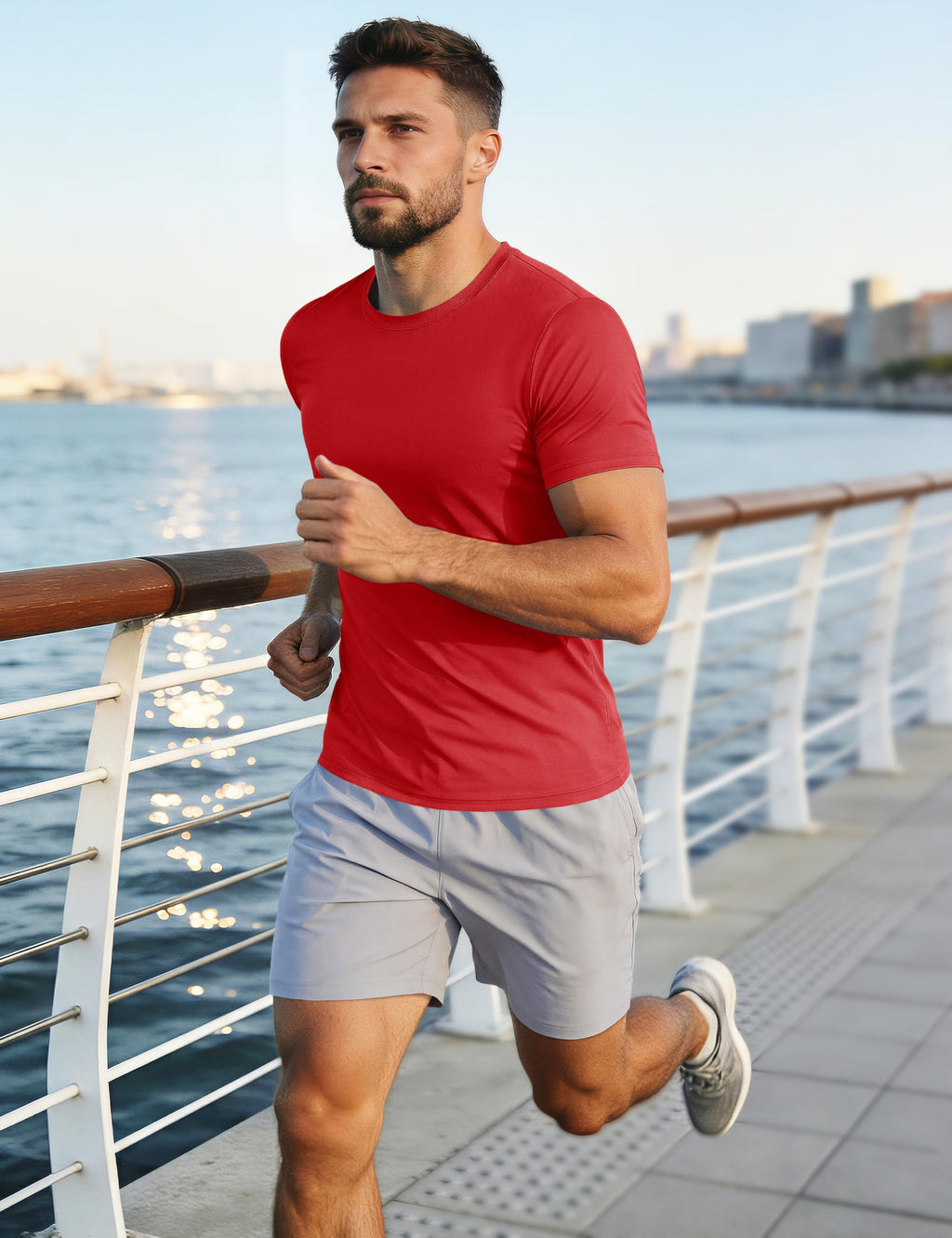 Athletic T-Shirts for Men Soccer Shirts Quick Dry Top Tee Rash Guards Running Shirt Dry Fit Lightweight Sun Shirts Gym Active T-Shirt