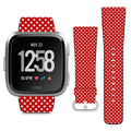 Compatible with Fitbit Versa, Versa 2, Versa Lite, Leather Replacement Bracelet Strap Wristband with Quick Release Pins // Polka Dot
