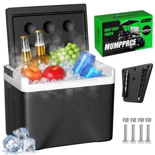 MUMPPRCE Golf Cart Cooler Fits Club Car Precedent Tempo Onward, Club Car Precedent Ice Chest with Mounting Bracket Kit, 48 Hours Cooling Cooler, Universal 6L Large Capacity Ice Chest OEM#102588101