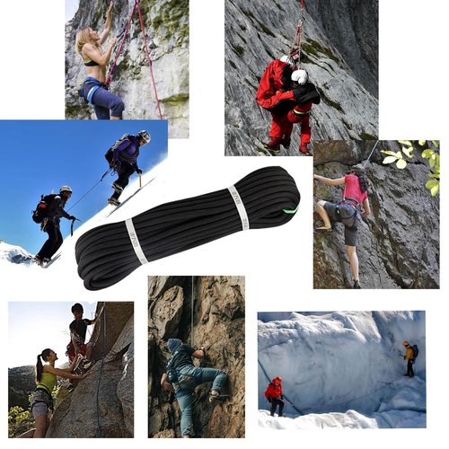 Ritafc Climbing Static Rope UIAA Rappelling Rope 11mm 100FT Static Line Nylon Kern Mantle Rope for Rock Climbe, Mountain Tree Climb, Hauling, Rescue Equipment