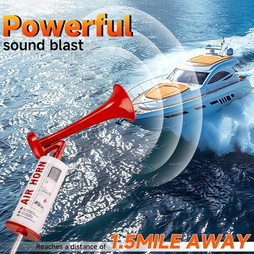 BANHAO Super Loud Handheld Air Horn - Reusable Noise Maker for Boats, Events & Camping