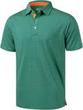 Skiennix Men's Golf Polo Shirt - Moisture-Wicking, High-Performance, Short Sleeve, Striped Design