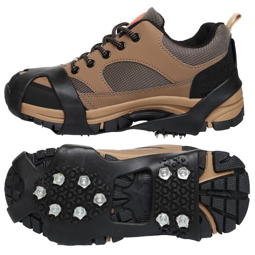 Ice Cleats Snow Traction Cleats Crampons for Shoes and Boots Non-Slip Overshoe Crampons for Women Men Walking on Snow and Ice(L)
