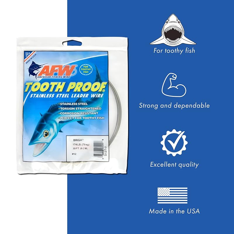AFW Tooth Proof Stainless Steel Leader Wire - 105 Lb Test, 1/4 Lb, Camo Variation