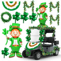 St. Patrick's Day Golf Cart Decorations Kit, St. Patrick Parade Car Decorations, Parade Car Accessories with Shamrock Garland, St Patricks Day Accessories