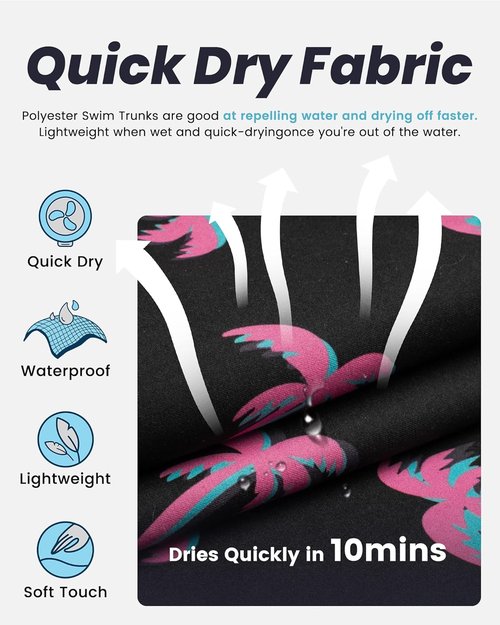 Maamgic Men's Swim Trunks - Quick Dry Bathing Suits with Mesh Lining | 7-Inch Funny Swim Shorts