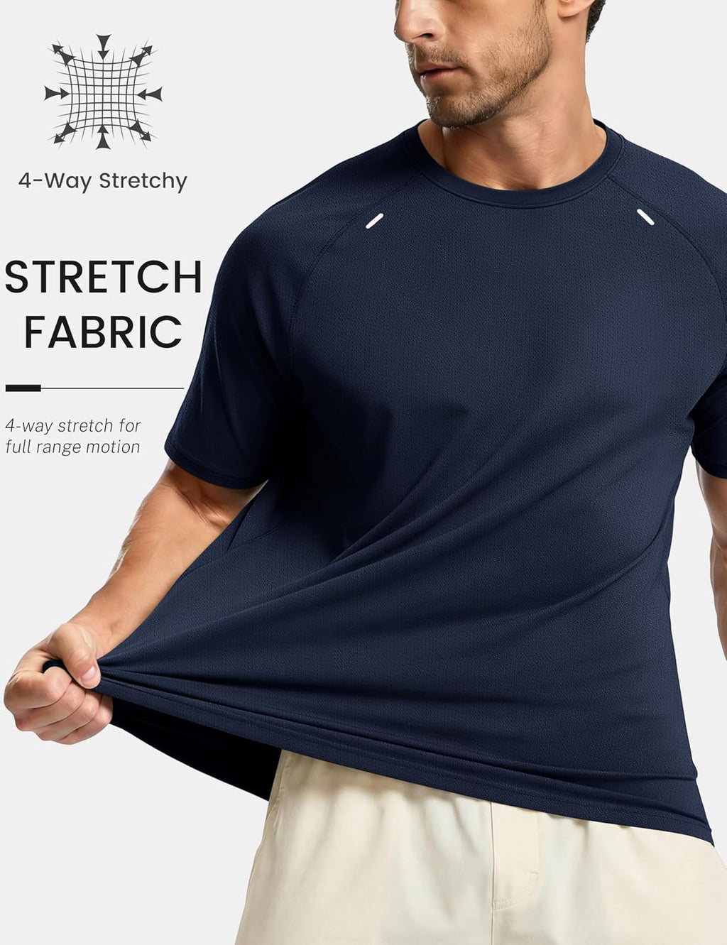 TACVASEN Men's Athletic Workout Shirt - Moisture-Wicking Dry Fit Short Sleeve Gym Tee