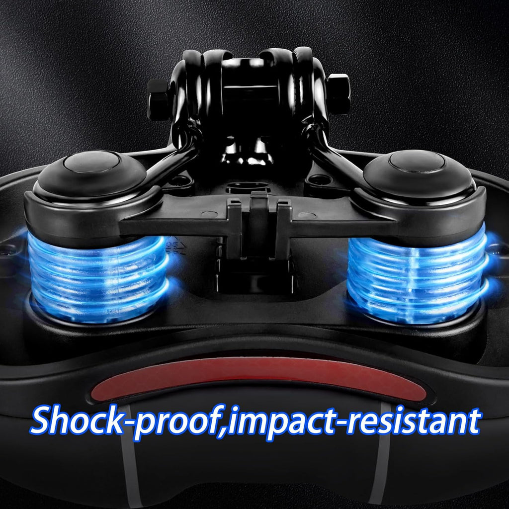 Skiennix Bicycle Saddle - Waterproof PU Design | Shock-Absorbing Memory Foam & Silicone Gel | 25 x 21 cm