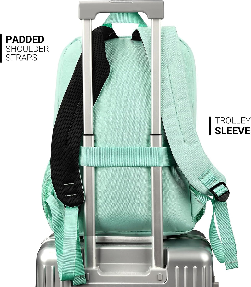 ZORFIN 26L Water Resistant Backpack for College & Travel - Stylish Mint Color