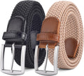 Skiennix Men's Stretch Woven Elastic Braided Belt - 1.3" Wide for Comfort and Style