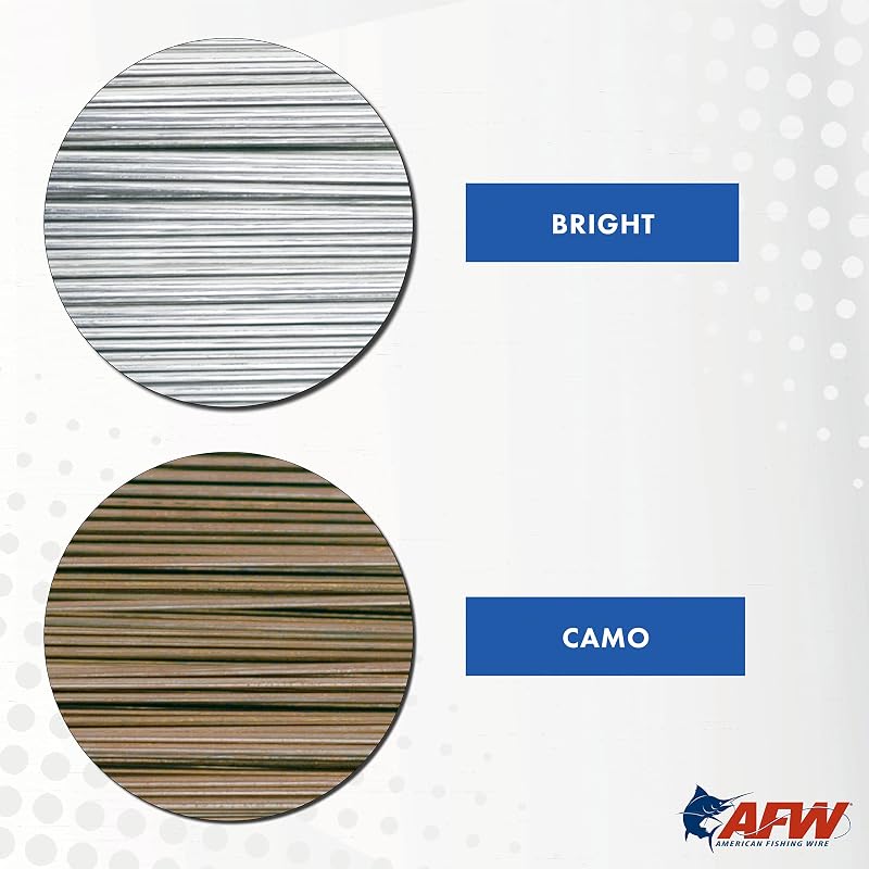 AFW Tooth Proof Stainless Steel Leader Wire - 105 Lb Test, 1/4 Lb, Camo Variation