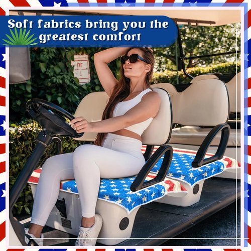 DaisyInner 2 Sets Golf Cart Seat Covers Towel Blanket Made of Microfiber, 51 x 31 Inch Easy to Install and Clean, Soft, Offer Protection for Your Golf Car Seat for All Seasons (Us Flag)