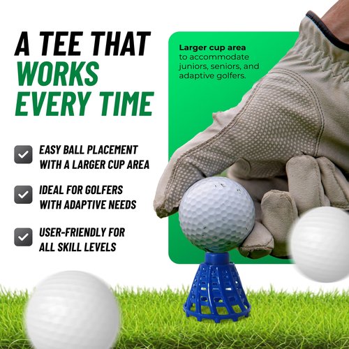 BirTee Golf Tees - PRO Speed Plus with Flexibility & Durability - 8 Pack. Indoor Golf Tees/Golf Simulator Tees/Winter Plastic Golf Tees (White)
