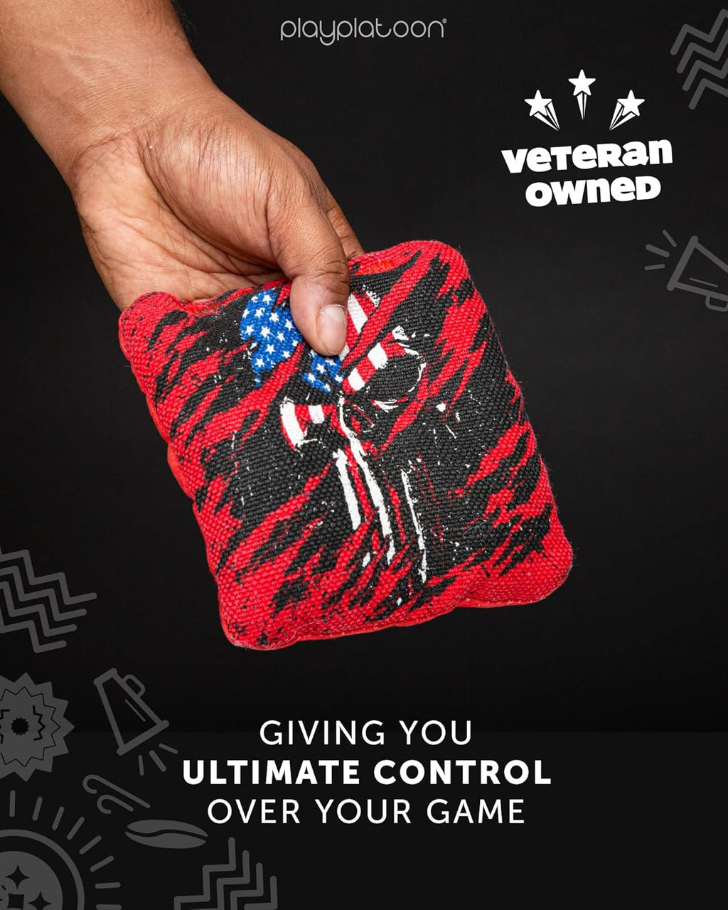 Play Platoon Pro Cornhole Bags - Set of 8 Professional Dual-Sided Slick & Sticky Bags | Tournament Series