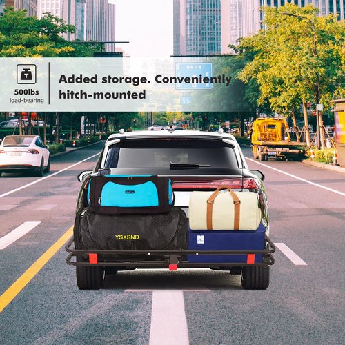 EliteEdge 500 Lbs Capacity Cargo Baskets - Heavy-Duty Hitch Mount Cargo Carrier Basket, 53" x 19" x 6" Cargo Rack Rear Luggage Basket for Car and SUV