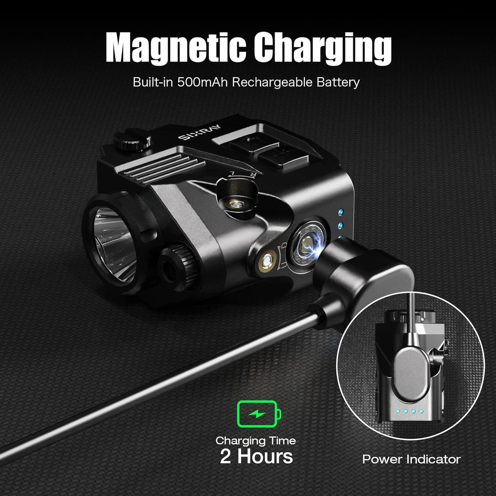 SIXRAY Pistol Light Laser Sight - 420 Lumens LED with Magnetic Charging & Quick Release | Airsoft Compatible