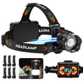 FixLiburt 17000 Lux Bright Camping Headlamp Function 17 Modes Motion Sensor Adjustable Focus, 95H Standby IP65 Waterproof, 125°Angle Head Lamp for Fishing Hiking Bike Hardhat